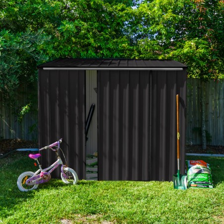 Absco 7' x 5' EZI Slider Metal Storage Shed kit - Monument (AB1041)