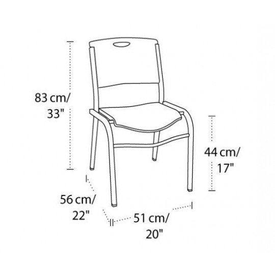 lifetime 2830 black commercial stacking chair