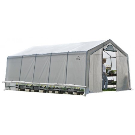 Shelterlogic 12x20 GrowIT Heavy Duty Greenhouse Kit (70590)Greenhouse Kit w/ Zipper Door -  Translucent/Gray (70590)