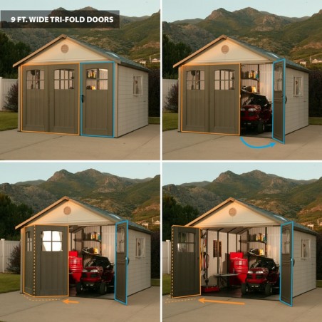 Lifetime 11x11 Storage Shed Kit with Tri-Fold Doors (60187)