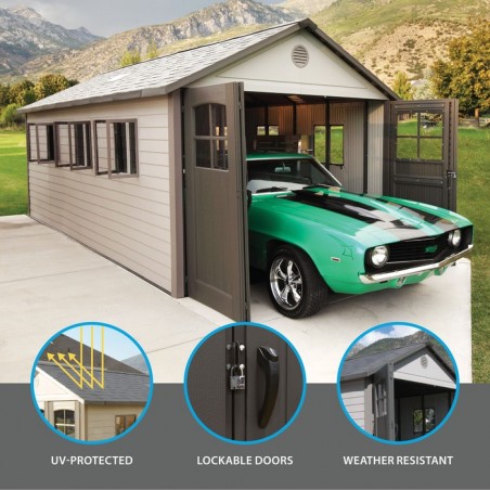 Lifetime 11x21 Storage Shed Kit w/ Tri-Fold Doors (60237)