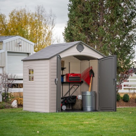 Lifetime 8x7.5 ft Plastic Outdoor Storage Shed Kit (6411)