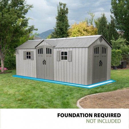 Lifetime 20x8 Outdoor Storage Shed Kit w/ Floor- Light Brown (60351)