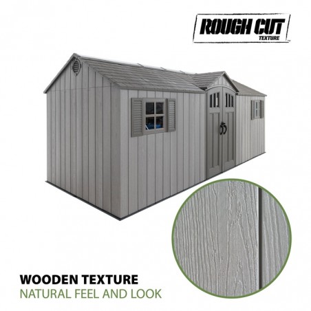 Lifetime 20x8 Outdoor Storage Shed Kit w/ Floor- Light Brown (60351)