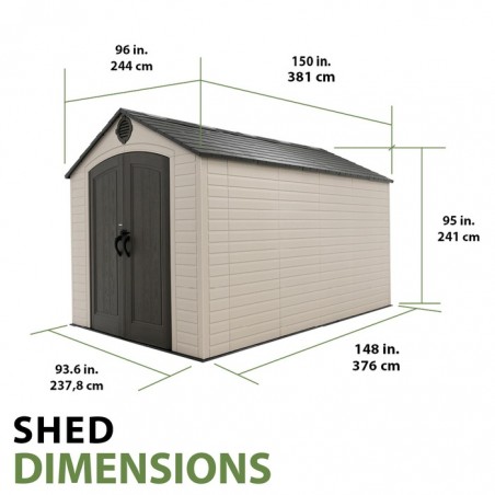 Lifetime 8x12.5 Plastic Shed Kit w/ Floor (60395)