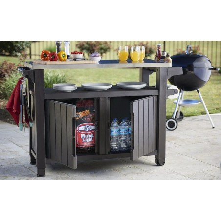 Keter Unity XL Outdoor Kitchen Cart with Storage - Brown (229369)