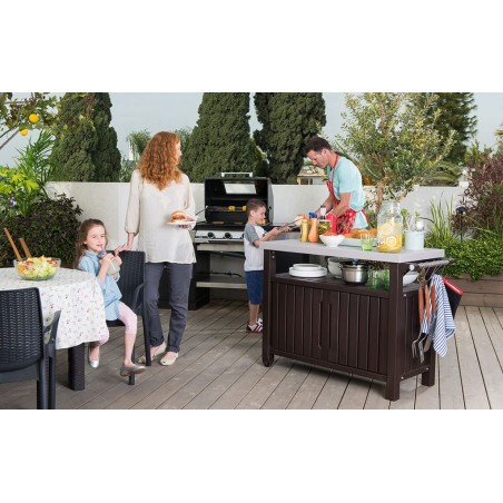 Keter Unity XL Outdoor Kitchen Cart with Storage - Brown (229369)