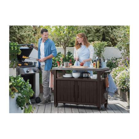 Keter Unity XL Outdoor Kitchen Cart with Storage - Brown (229369)