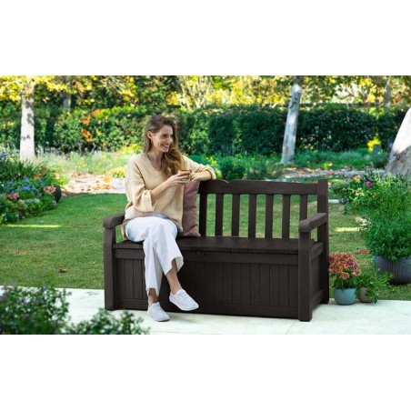 Keter Solana 70 Gallon Outdoor Storage Bench - Brown (250294)