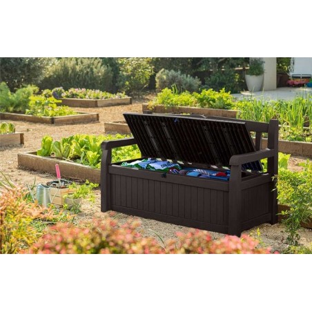 Keter Solana 70 Gallon Outdoor Storage Bench - Brown (250294)