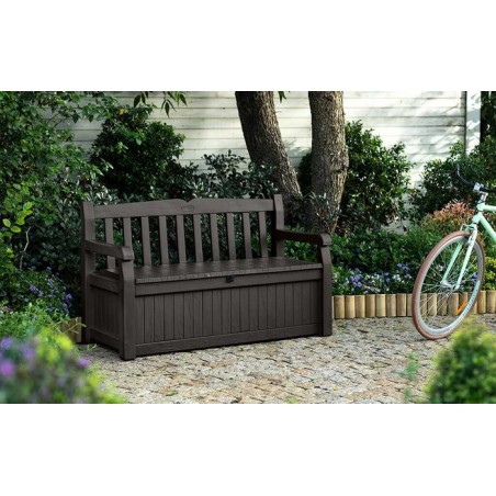 Keter Solana 70 Gallon Outdoor Storage Bench - Brown (250294)