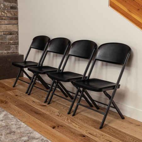 Lifetime 4-Pack Bypass Frame Folding Chair - Black (81159)