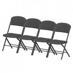 Lifetime 4-Pack Bypass Frame Folding Chair - Black (81159)