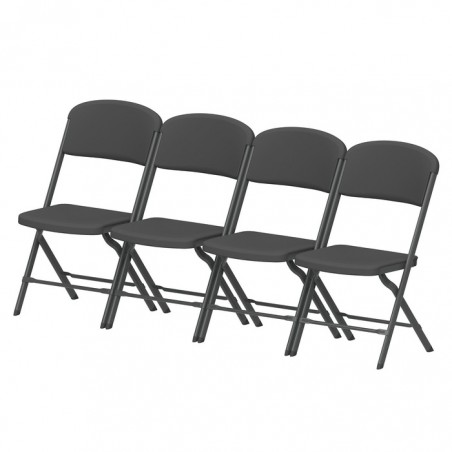 Lifetime 4-Pack Bypass Frame Folding Chair - Black (81159)