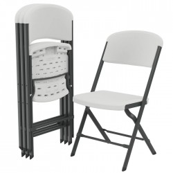 Lifetime 4-Pack Bypass Frame Folding Chair - White (81158)