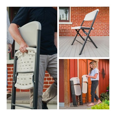 Lifetime 4-Pack Bypass Frame Folding Chair - Almond (81157)