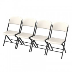 Lifetime 4-Pack Bypass Frame Folding Chair - Almond (81157)