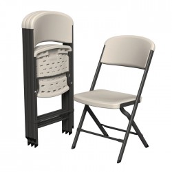 Lifetime 4-Pack Bypass Frame Folding Chair - Almond (81157)