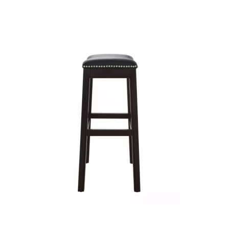 HomeRoots 31 in. Solid Wood Backless Counter Height Bar Chair - Black & Espresso (2000384139)