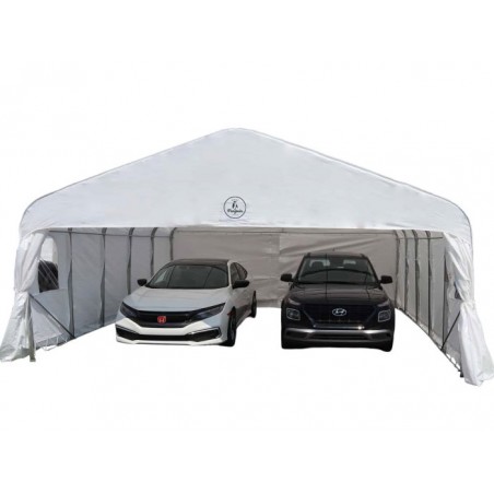 Gazebo Penguin 20x20 Deluxe Double Car Shelter (White) - CO20X20FF-200