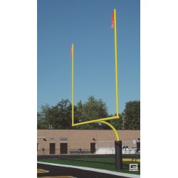 Gared RedZone 5-9/16" O.D., 23' 4" Crossbar, High School Football Goalposts, Yellow, Plate-Mount (FGP601PY)