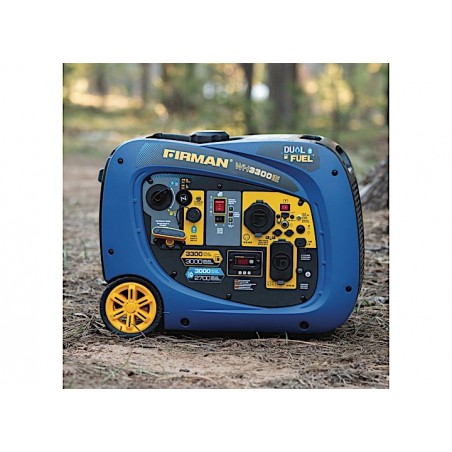 Firman 3300-Watt Whisper Hybrid Dual Fuel Portable Inverter Generator - Recoil Start, Gasoline/LPG (WH03041)