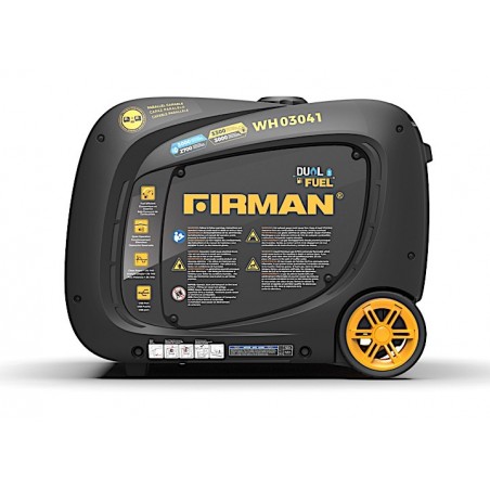 Firman 3300-Watt Whisper Hybrid Dual Fuel Portable Inverter Generator - Recoil Start, Gasoline/LPG (WH03041)