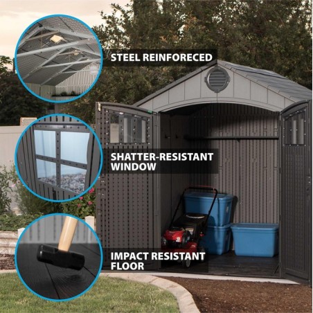 Lifetime 8 x7.5 Plastic Storage Shed Kit with Floor (60299A)