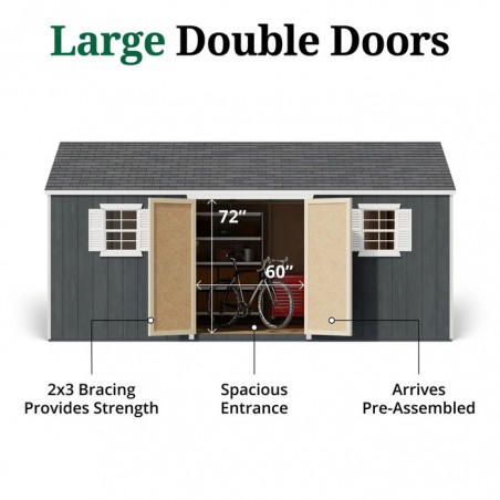 Little Cottage Co. 12x18 Value Workshop Wood Shed Kit (12x18-VWS-PC)