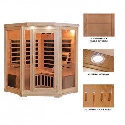 HeatWave 3-Person Sonoma Hemlock Infrared Sauna with 7 Carbon Heaters (SA7019)