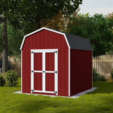 Little Cottage Co. 8x10 Value Gambrel Barn Wood Shed Kit w/ 6' Sidewall (8x10-VGB-6-PC)