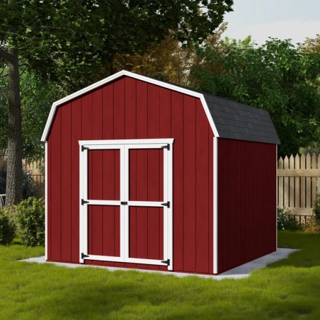 Little Cottage Co. 10x10 Value Gambrel Barn Wood Shed Kit w/ 6' Sidewall (10x10-VGB-6-PC)