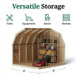 Little Cottage Co. 8x8 Value Gambrel Barn Wood Shed Kit w/ 4' Sidewall (8x8-VGB-4-PC)