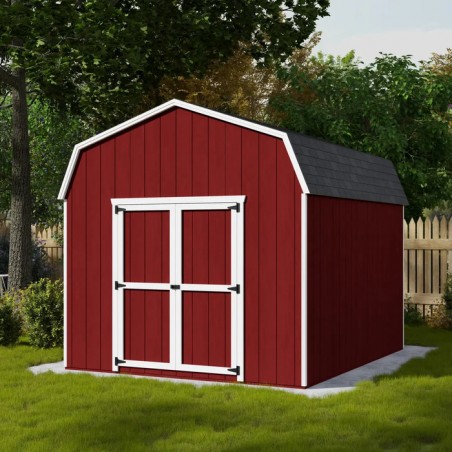 Little Cottage Co. 10x14 Value Gambrel Barn Wood Shed Kit w/ 6' Sidewall (10x14-VGB-6-PC)