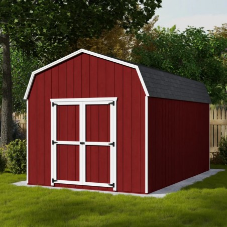 Little Cottage Co. 10x16 Value Gambrel Barn Wood Shed Kit w/ 6' Sidewall (10x16-VGB-6-PC)