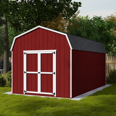 Little Cottage Co. 10x18 Value Gambrel Barn Wood Shed Kit w/ 6' Sidewall (10x18-VGB-6-PC)