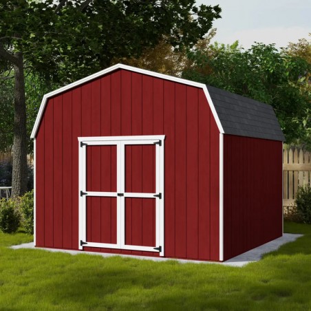 Little Cottage Co. 12x12 Value Gambrel Barn Wood Shed Kit w/ 6' Sidewall (12x12-VGB-6-PC)