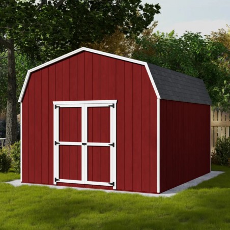 Little Cottage Co. 12x14 Value Gambrel Barn Wood Shed Kit w/ 6' Sidewall (12x14-VGB-6-PC)