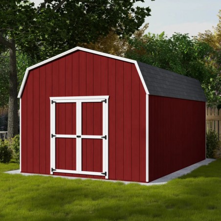 Little Cottage Co. 12x18 Value Gambrel Barn Wood Shed Kit w/ 6' Sidewall (12x18-VGB-6-PC)