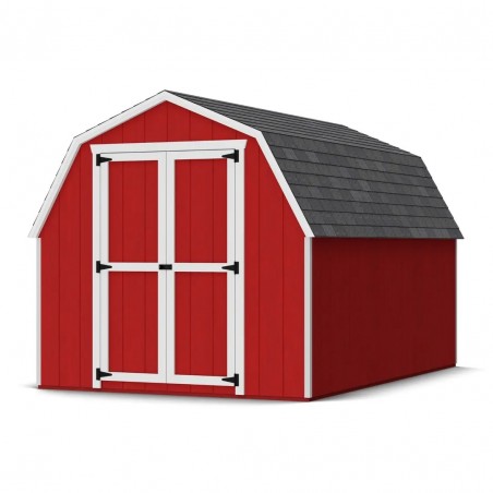 Little Cottage Co. 8x12 Value Gambrel Barn Wood Shed Kit w/ 4' Sidewall (8x12-VGB-4-PC)