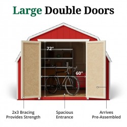 Little Cottage Co. 10x10 Value Gambrel Barn Wood Shed Kit w/ 4' Sidewall (10x10-VGB-4-WPC)