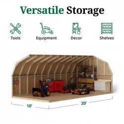 Little Cottage Co. 10x20 Value Gambrel Barn Wood Shed Kit w/ 4' Sidewall (10x20-VGB-4-PC)