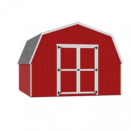 Little Cottage Co. 12x12 Value Gambrel Barn Wood Shed Kit with 4' Sidewall (12x12-VGB-4-PC)