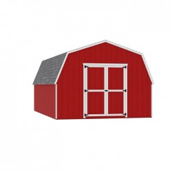 Little Cottage Co. 12x18 Value Gambrel Barn Wood Shed Kit w/ 4' Sidewall (12x18-VGB-4-PC)