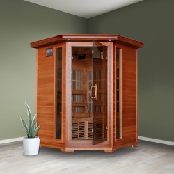 Hudson Bay - Cedar 3 Person FAR Infrared Sauna With Carbon Heaters - Corner Unit