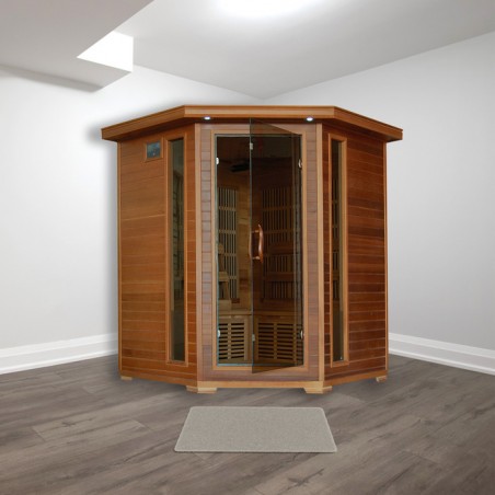 Heat Wave Whistler - Cedar 4 Person FAR Infrared Sauna With Carbon Heaters - Corner Unit (SA1320)