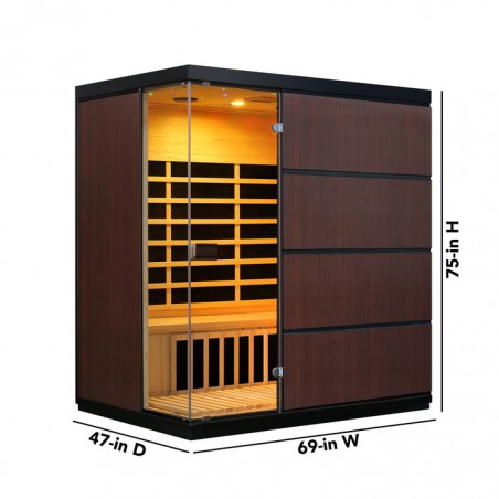 Blue Wave Sirona 4-Person Hemlock Contemporary Design Infrared Sauna w/ 8 Carbon Heaters (SA7009)