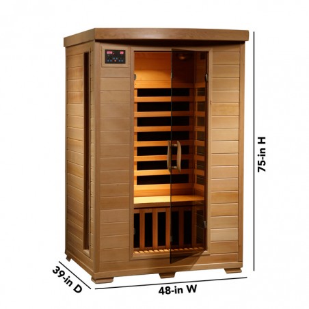 Heat Wave Coronado - Hemlock 2 Person FAR Infrared Sauna With Carbon Heaters (SA2409)