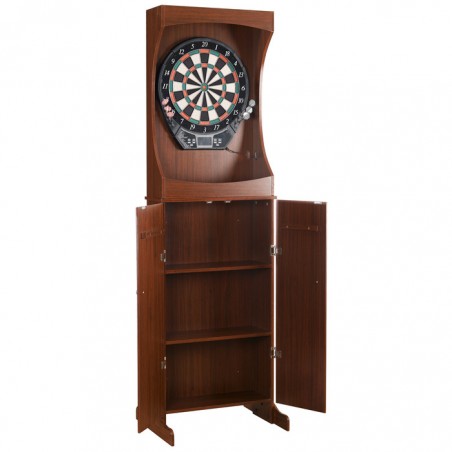 Hathaway Outlaw Electronic Dartboard and 81-in Free-Standing Cabinet - Cherry Finish (BG1040)