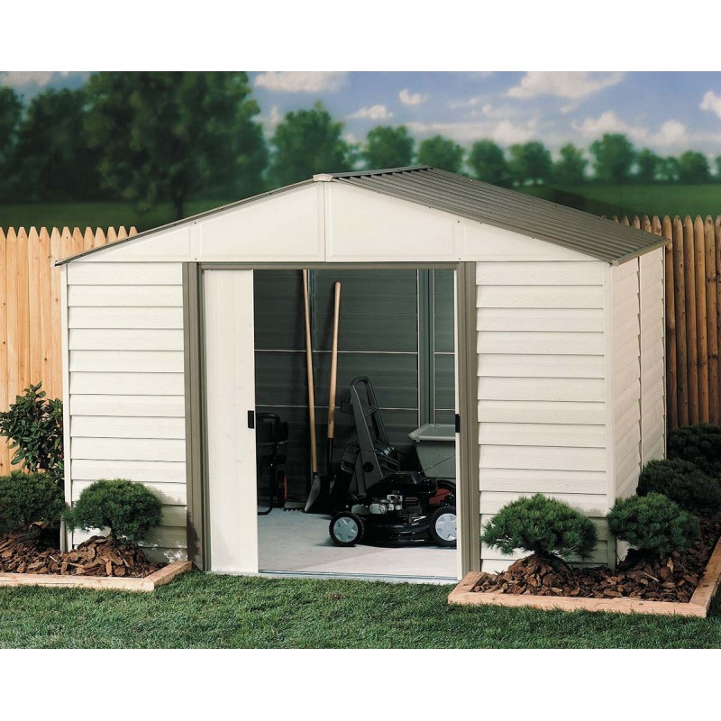 arrow vinyl milford 10x10 storage shed kit vm1010